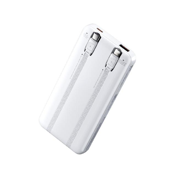 УМБ Павербанк 10000 mAh 22.5W Remax RPP-679 с быстрой зарядкой и 2 встроенными кабелями Белый 1074053 фото