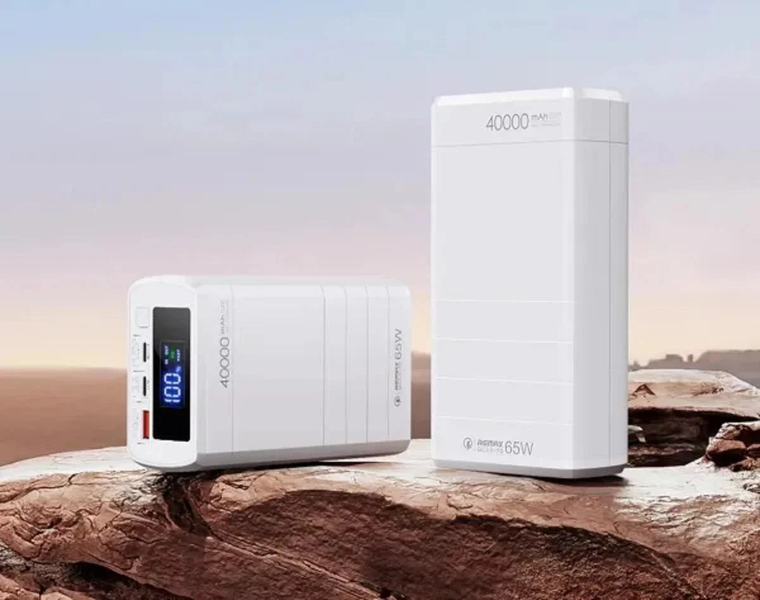 УМБ Павербанк 40000 mAh 65W Remax RPP-310 с быстрой зарядкой PD/QC Белый 6321053 фото
