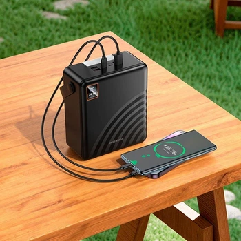 УМБ Павербанк 100000 mAh 22.5W Borofone BJ85 с быстрой зарядкой и фонарем Черный 4589633 фото