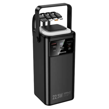 УМБ Павербанк 50000 mAh 22.5W Borofone BJ65A с быстрой зарядкой PD/QC и фонариком Черный 36096331 фото