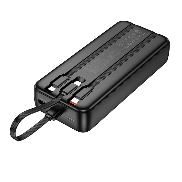 УМБ Павербанк 20000 mAh 22.5W Hoco J132A с быстрой зарядкой и 3 встроенными кабелями Черный 6748633 фото