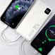 УМБ Павербанк 10000 mAh 22.5W WUW Y139 с быстрой зарядкой и 2 встроенными кабелями Белый 2014053 фото 3